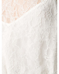 Белая кружевная блузка с длинным рукавом с рюшами от See by Chloe