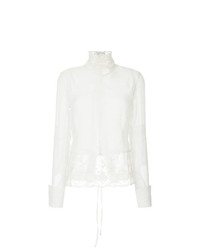 Белая кружевная блузка с длинным рукавом от Ann Demeulemeester