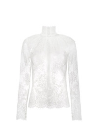 Белая кружевная блузка с длинным рукавом от Bella Freud