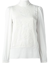 Белая кружевная блузка с длинным рукавом от Dolce & Gabbana