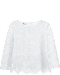 Белая кружевная блузка с длинным рукавом от Dondup