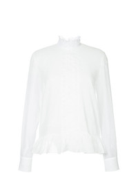 Белая кружевная блузка с длинным рукавом от Matin