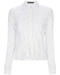 Белая кружевная блузка с длинным рукавом от Pinko