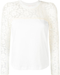 Белая кружевная блузка с длинным рукавом от See by Chloe