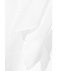 Белая кружевная блузка с рюшами от Roberto Cavalli