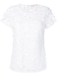 Белая кружевная блузка с цветочным принтом от MICHAEL Michael Kors