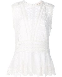 Белая кружевная блузка с цветочным принтом от Rebecca Taylor