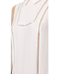 Белая кружевная блузка от Veronica Beard
