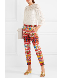 Белая кружевная блузка от Dolce & Gabbana