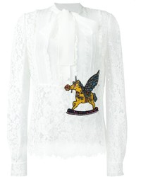 Белая кружевная блузка от Dolce & Gabbana