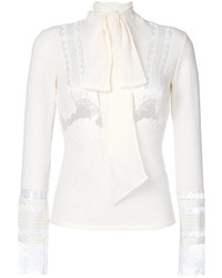 Белая кружевная блузка от Ermanno Scervino