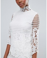 Белая кружевная блузка от Vila