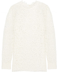 Белая кружевная блузка от Saint Laurent