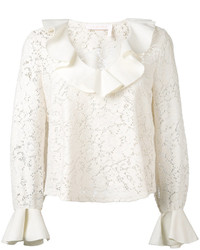 Белая кружевная блузка от See by Chloe