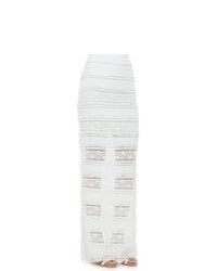 Белая кружевная длинная юбка