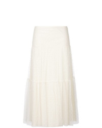 Белая кружевная длинная юбка от RED Valentino