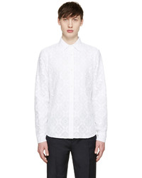 Мужская белая кружевная классическая рубашка от Burberry