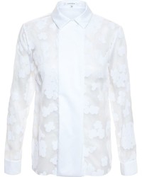 Женская белая кружевная классическая рубашка от Carven