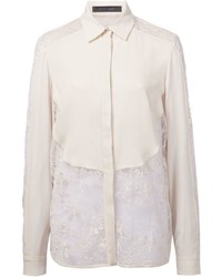Женская белая кружевная классическая рубашка от Elie Saab