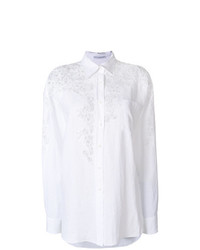 Женская белая кружевная классическая рубашка от Ermanno Scervino