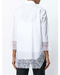 Женская белая кружевная классическая рубашка от Ermanno Scervino