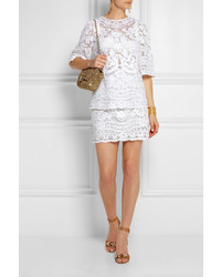 Белая кружевная мини-юбка от Dolce & Gabbana