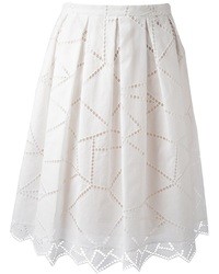 Белая кружевная пышная юбка от Christopher Kane
