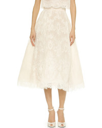 Белая кружевная пышная юбка от Monique Lhuillier