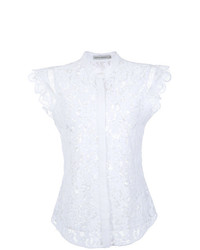 Женская белая кружевная рубашка с коротким рукавом от Martha Medeiros