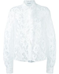 Женская белая кружевная рубашка с цветочным принтом от Sonia Rykiel
