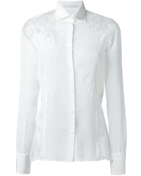 Женская белая кружевная рубашка от Ermanno Scervino