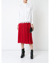 Женская белая кружевная рубашка от Sacai