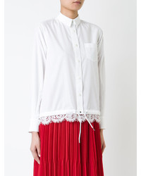 Женская белая кружевная рубашка от Sacai