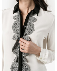 Женская белая кружевная рубашка от Etro