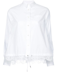 Женская белая кружевная рубашка от Sacai