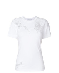 Женская белая кружевная футболка с круглым вырезом от Ermanno Scervino