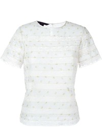 Женская белая кружевная футболка с круглым вырезом от Marc by Marc Jacobs