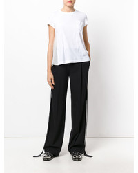 Женская белая кружевная футболка от Sacai