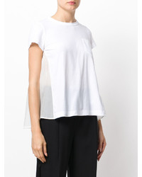 Женская белая кружевная футболка от Sacai