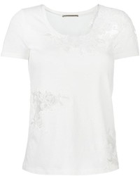 Женская белая кружевная футболка от Ermanno Scervino
