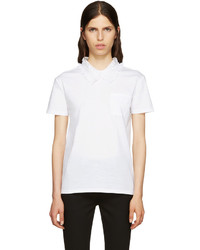 Женская белая кружевная футболка от Miu Miu
