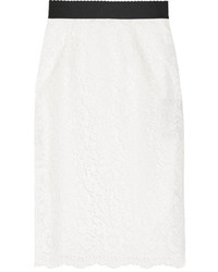 Белая кружевная юбка-карандаш от Dolce & Gabbana