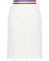 Белая кружевная юбка-карандаш от Han Ahn Soon