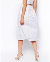 Белая кружевная юбка-миди со складками от Warehouse