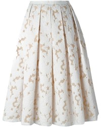 Белая кружевная юбка-миди со складками от Michael Kors