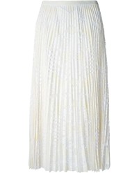 Белая кружевная юбка-миди со складками от Sea
