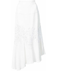 Белая кружевная юбка-миди от Derek Lam