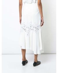 Белая кружевная юбка-миди от Derek Lam