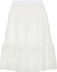 Белая кружевная юбка с геометрическим рисунком от Diane von Furstenberg