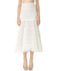 Белая кружевная юбка от Monique Lhuillier